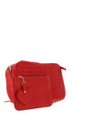 Zen Collection Weaved Crossbody Bag and Pouch, Red