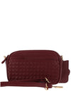 Zen Collection Weaved Crossbody Bag and Pouch, Wine