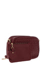 Zen Collection Weaved Crossbody Bag and Pouch, Wine