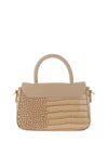 Zen Collection Faux Croc Print Crossbody Bag, Apricot