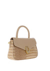 Zen Collection Faux Croc Print Crossbody Bag, Apricot