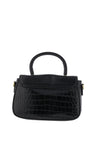 Zen Collection Faux Croc Print Crossbody Bag, Black