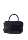 Zen Collection Faux Croc Print Crossbody Bag, Blue