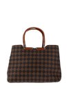 Zen Collection Check Print Grab Bag, Brown
