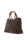 Zen Collection Check Print Grab Bag, Brown