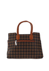 Zen Collection Check Print Grab Bag, Brown