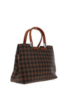 Zen Collection Check Print Grab Bag, Brown