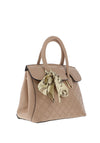 Zen Collection Debossed Check Print Grab Bag, Beige