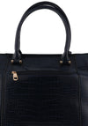 Zen Collection Faux Croc Print Shoulder Bag, Navy Blue