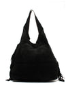 Zen Collection Faux Suede Fringe Shoulder Bag, Black