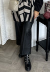 Naya Faux Leather Cropped Wide Leg Trousers, Black