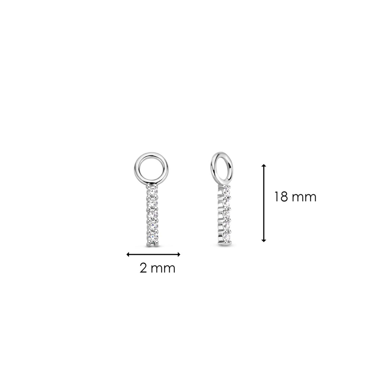 Ti Sento Ear Charms, Silver