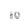 Ti Sento Ribbed Dome Earrings, Silver