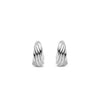 Ti Sento Ribbed Dome Earrings, Silver