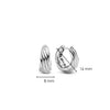 Ti Sento Ribbed Dome Earrings, Silver