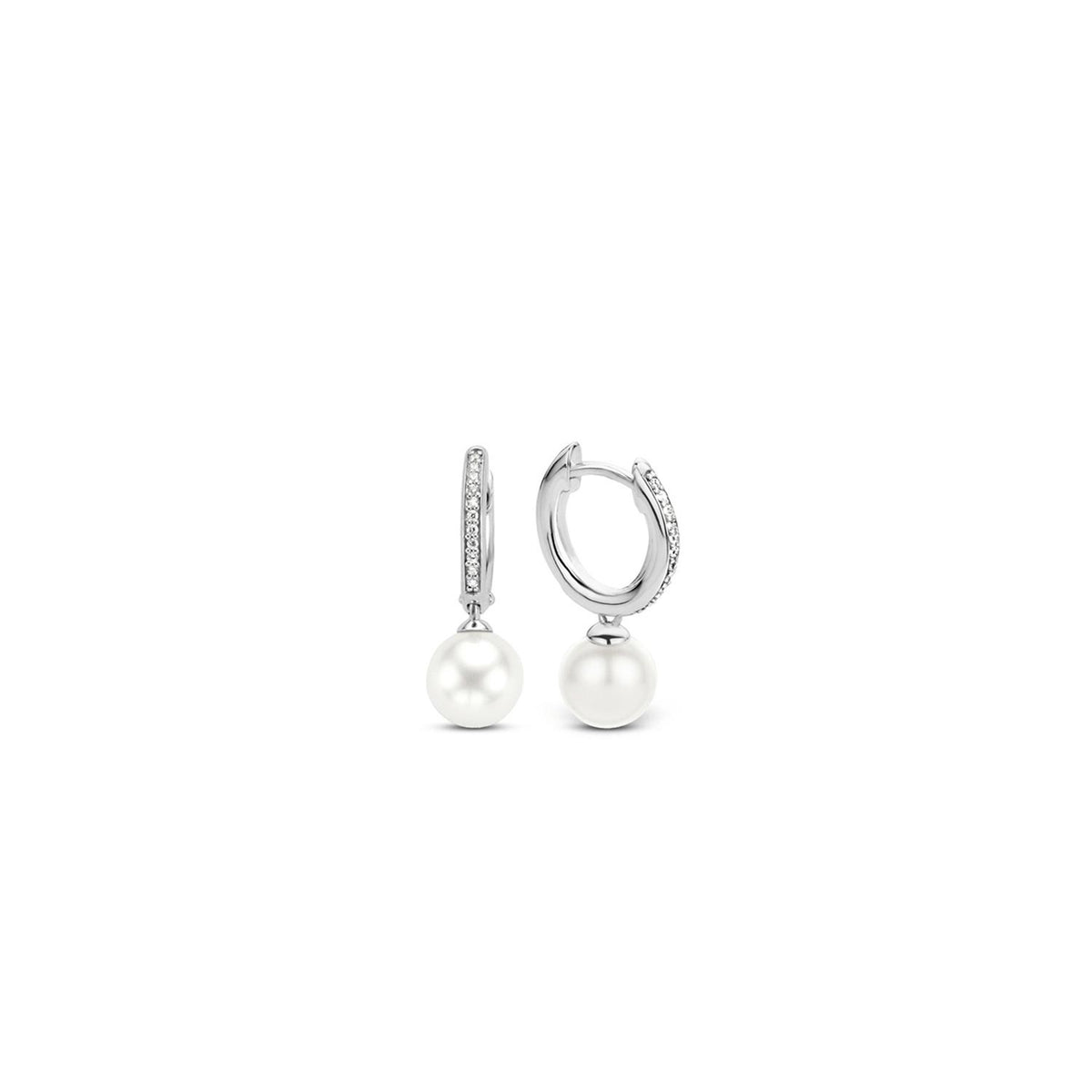 Ti Sento Pearl Drop Earrings, Silver