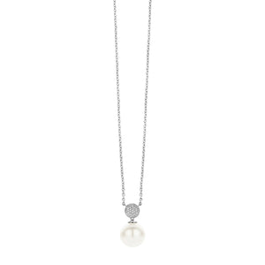 Ti Sento Pearl Drop Necklace, Silver