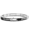 Ti Sento Arrow Feather Pattern CZ Bracelet, Silver & Black