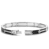Ti Sento Arrow Feather Pattern CZ Bracelet, Silver & Black