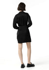 Tiffosi Compostela Satin Short Wrap Dress, Black