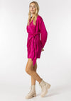 Tiffosi Satin Wrap Mini Dress, Pink