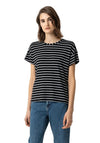 Tiffosi Dubai Stripe Print T-Shirt, Black & White