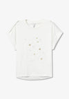 Tiffosi Pearl Embellished Eyelet T Shirt, White