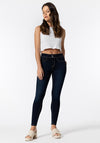 Tiffosi Womens One Size Classic Skinny Jeans, Dark Denim