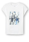 Tiffosi Madrid Metallic Graphic T-Shirt, White & Blue