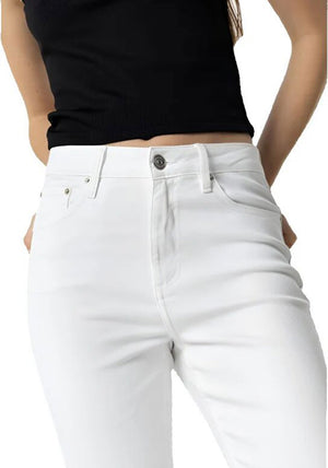 Tiffosi Megan Cropped Flared Jeans, White