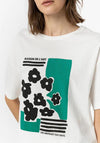 Tiffosi River Abstract Floral Graphic T-Shirt, White