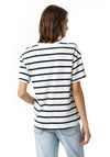 Tiffosi Robie Stripe Printed V Neck T-Shirt, White & Navy