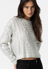 Tiffosi Electra Metallic Cable Knit Jumper, Silver