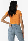 Tiffosi Girl Moma Ribbed Cropped Tee, Orange