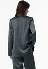 Tiffosi Womens Bezel Satin Blazer, Grey