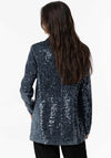 Tiffosi Womens Jola Sequin Velvet Blazer, Blue
