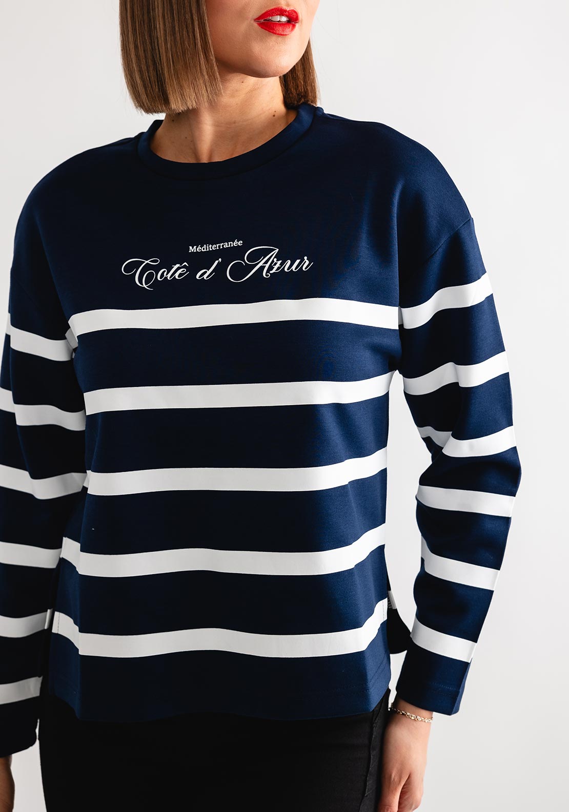 Tiffosi Robin Striped Sweatshirt, Navy