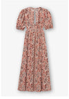 Tiffosi Magnifica Leaf Tie Back Maxi Dress, Pink