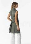 Tiffosi Robe Faux Suede Sleeveless Jacket, Green