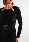 Tiffosi Womens Vernel Glitter Wide Leg Jumpsuit, Black