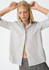 Tiffosi Rixie Striped Frill Neck Shirt, White