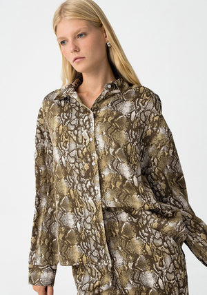 Tiffosi Dalini Snake Print Blouse, Green