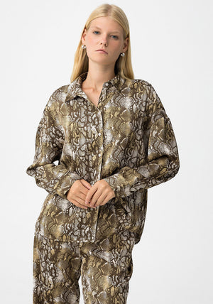 Tiffosi Dalini Snake Print Blouse, Green