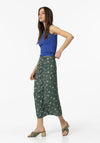 Tiffosi Ginger Floral Ruched Midi Skirt, Green