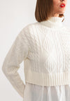 Tiffosi Astrid Polo Neck Knit Jumper, Cream