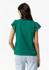 Tiffosi Kira Contrast Cap Sleeve T-Shirt, Green