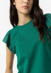 Tiffosi Kira Contrast Cap Sleeve T-Shirt, Green