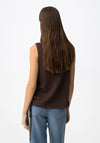 Tiffosi Braided Neckline Detail Vest Top, Brown