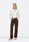 Tiffosi Suede Wide Leg  Trousers, Brown