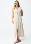 Tiffosi Womens Favo Buckle Detail Shirt Dress, Beige